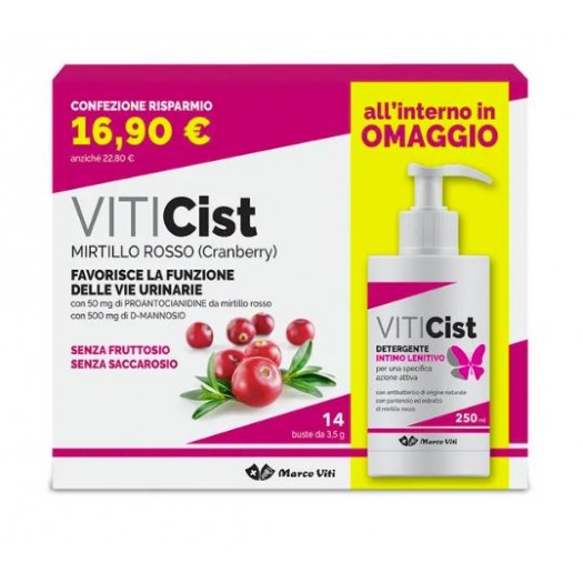 Viti Cist Mirtillo Senza Fruttosio 14 Bustine + Detergente Intimo 250ml